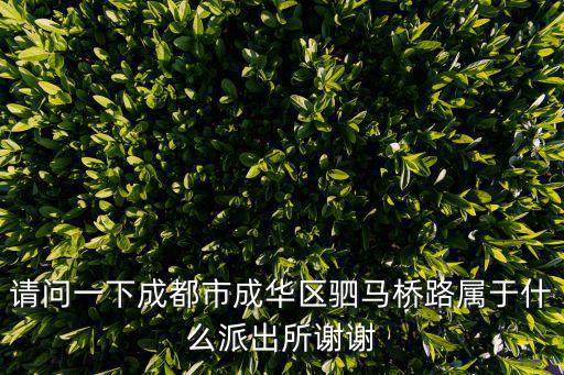 請問一下成都市成華區駟馬橋路屬于什么派出所謝謝