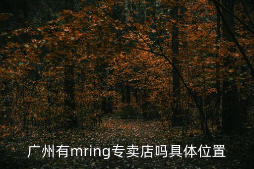 廣州有mring專賣店嗎具體位置