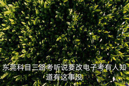 東莞科目三路考聽(tīng)說(shuō)要改電子考有人知道有這事沒(méi)