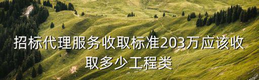 招標代理服務收取標準203萬應該收取多少工程類