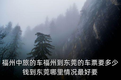 福州中旅的車福州到東莞的車票要多少錢到東莞哪里情況最好要