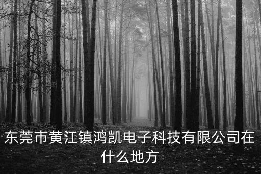 東莞市黃江鎮(zhèn)鴻凱電子科技有限公司在什么地方
