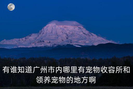 有誰知道廣州市內哪里有寵物收容所和領養寵物的地方啊