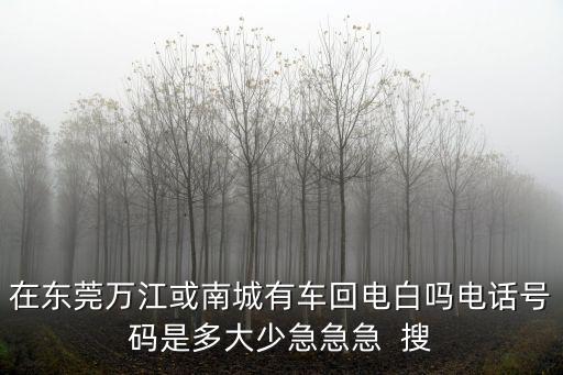 在東莞萬江或南城有車回電白嗎電話號(hào)碼是多大少急急急  搜