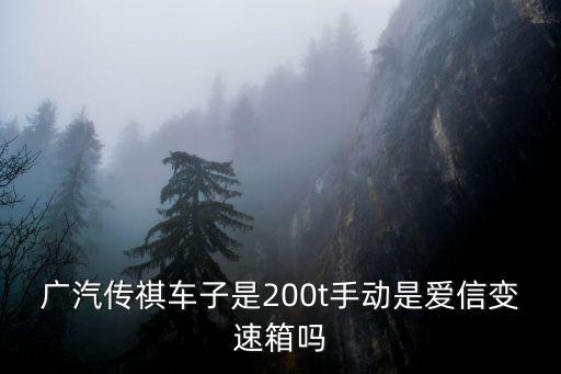 廣州 愛信變速箱，廣汽傳祺車子是200t手動是愛信變速箱嗎