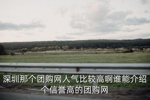 深圳那個團購網人氣比較高啊誰能介紹個信譽高的團購網