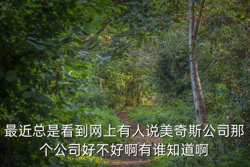 最近總是看到網(wǎng)上有人說(shuō)美奇斯公司那個(gè)公司好不好啊有誰(shuí)知道啊