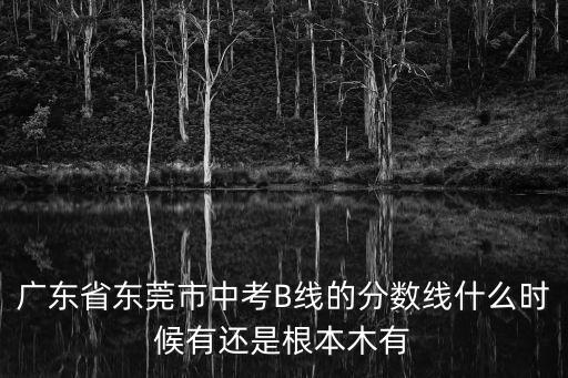 廣東省東莞市中考B線的分數線什么時候有還是根本木有