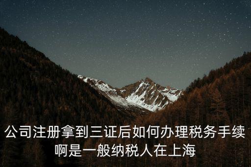 公司注冊拿到三證后如何辦理稅務手續啊是一般納稅人在上海