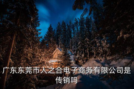 廣東東莞市人之合電子商務有限公司是傳銷嗎