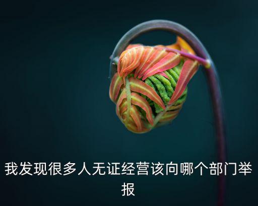 我發(fā)現(xiàn)很多人無證經(jīng)營該向哪個部門舉報