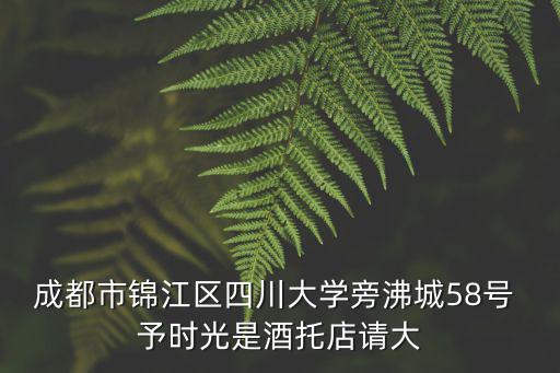 成都市錦江區四川大學旁沸城58號 予時光是酒托店請大