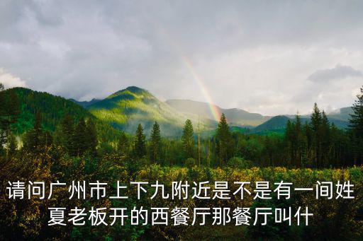 請問廣州市上下九附近是不是有一間姓夏老板開的西餐廳那餐廳叫什
