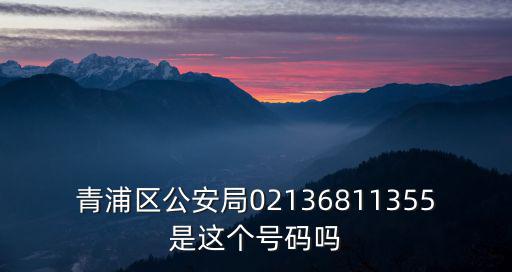 青浦區公安局02136811355是這個號碼嗎