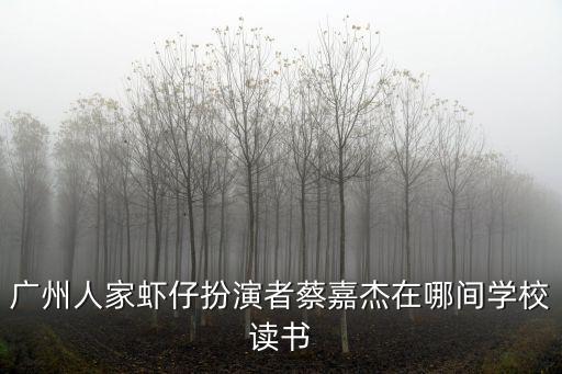 廣州人家蝦仔扮演者蔡嘉杰在哪間學(xué)校讀書