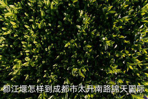 都江堰怎樣到成都市太升南路錦天國際