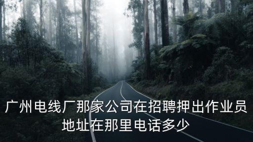 廣州電線廠那家公司在招聘押出作業員地址在那里電話多少