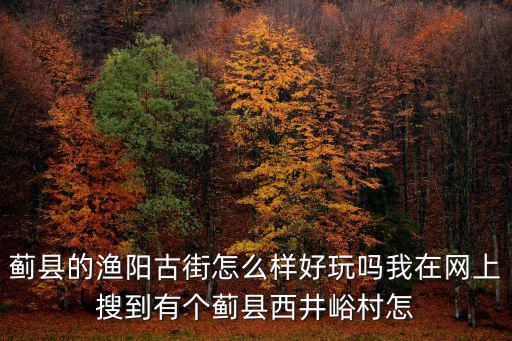 天津市西井峪村，有誰(shuí)知道到薊縣旅游有個(gè)西井峪民俗攝影村那怎么樣