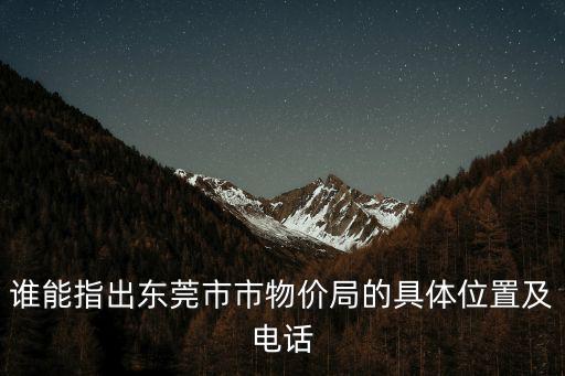誰能指出東莞市市物價(jià)局的具體位置及電話