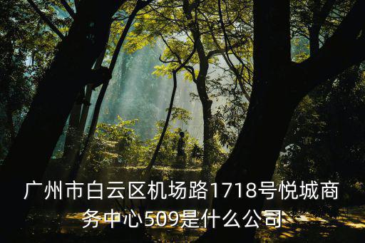 廣州市白云區機場路1718號悅城商務中心509是什么公司