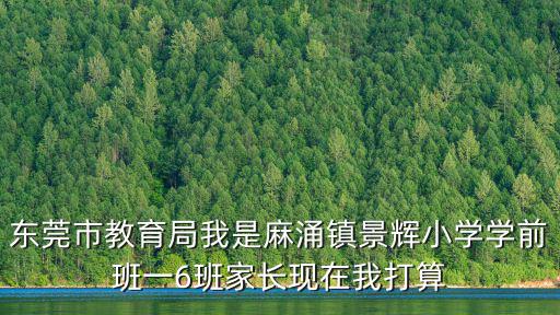 東莞市教育局我是麻涌鎮景輝小學學前班一6班家長現在我打算