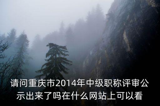 請問重慶市2014年中級職稱評審公示出來了嗎在什么網站上可以看
