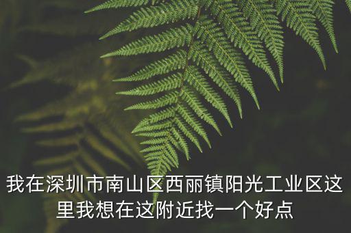 我在深圳市南山區(qū)西麗鎮(zhèn)陽光工業(yè)區(qū)這里我想在這附近找一個(gè)好點(diǎn)