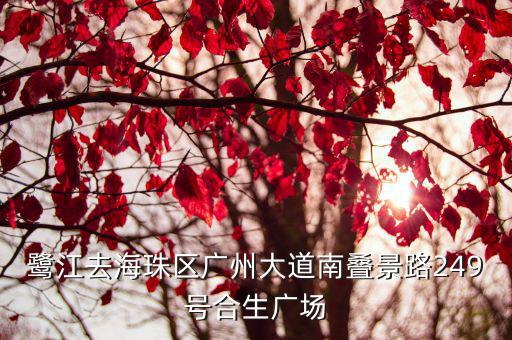 鷺江去海珠區廣州大道南疊景路249號合生廣場