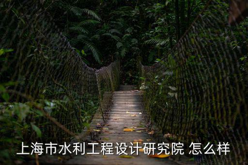 上海市水利工程設計研究院 怎么樣