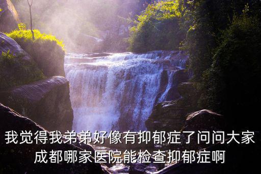 我覺(jué)得我弟弟好像有抑郁癥了問(wèn)問(wèn)大家成都哪家醫(yī)院能檢查抑郁癥啊