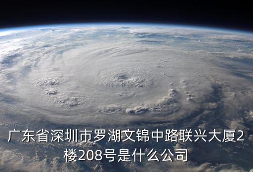 廣東省深圳市羅湖文錦中路聯興大廈2樓208號是什么公司