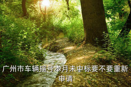 廣州市車輛搖號本月未中標要不要重新申請