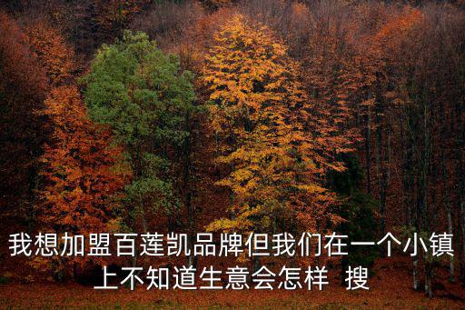 我想加盟百蓮凱品牌但我們?cè)谝粋€(gè)小鎮(zhèn)上不知道生意會(huì)怎樣  搜