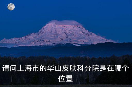 請問上海市的華山皮膚科分院是在哪個位置