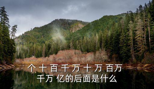 個 十 百 千 萬 十 萬 百萬 千萬 億的后面是什么