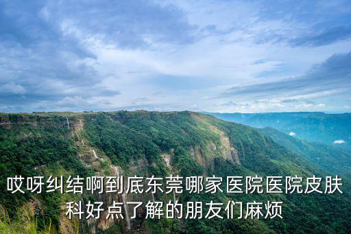 哎呀糾結啊到底東莞哪家醫院醫院皮膚科好點了解的朋友們麻煩
