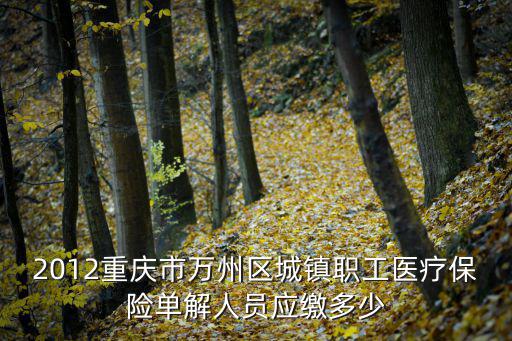 重慶市單解人員上繳醫(yī)保比例，2012重慶市萬州區(qū)城鎮(zhèn)職工醫(yī)療保險(xiǎn)單解人員應(yīng)繳多少