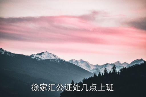徐家匯公證處幾點上班