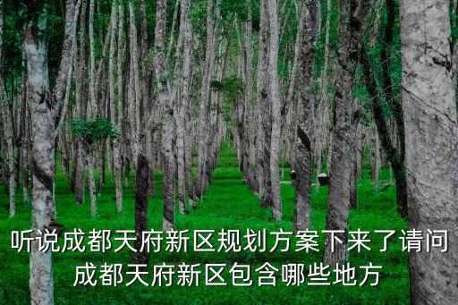 聽說成都天府新區規劃方案下來了請問成都天府新區包含哪些地方