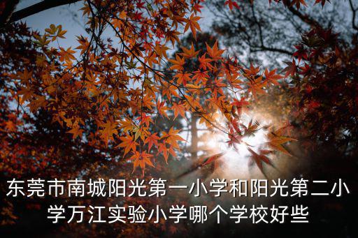 東莞市南城陽光第一小學和陽光第二小學萬江實驗小學哪個學校好些