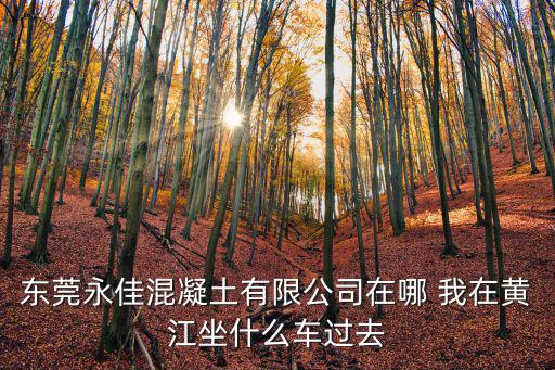 東莞永佳混凝土有限公司在哪 我在黃江坐什么車過去