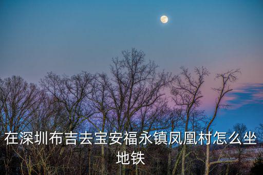 在深圳布吉去寶安福永鎮(zhèn)鳳凰村怎么坐地鐵