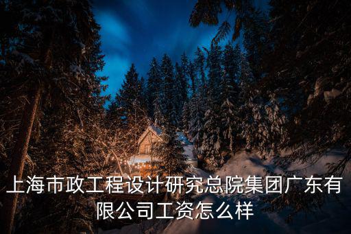 上海市政工程設計研究總院集團廣東有限公司工資怎么樣