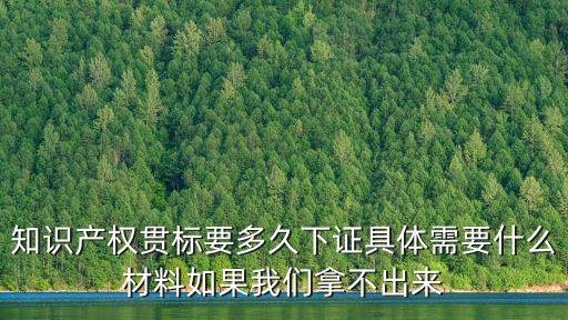 知識產權貫標要多久下證具體需要什么材料如果我們拿不出來