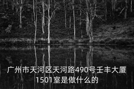 廣州市天河區天河路490號壬豐大廈1501室是做什么的