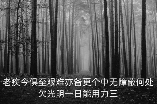 深圳房網論壇 光明1號，老疾今俱至艱難亦備更個中無障蔽何處欠光明一日能用力三