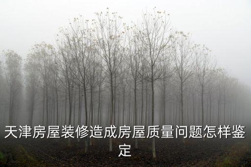 天津房屋裝修造成房屋質量問題怎樣鑒定
