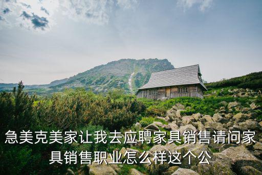 急美克美家讓我去應聘家具銷售請問家具銷售職業怎么樣這個公