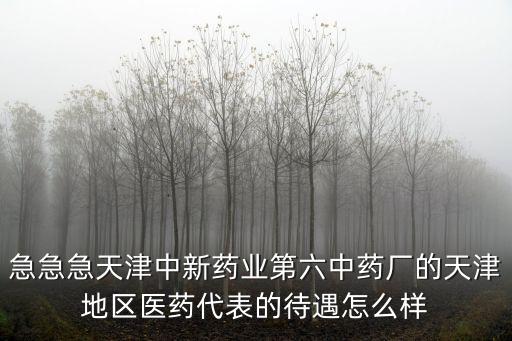 急急急天津中新藥業第六中藥廠的天津地區醫藥代表的待遇怎么樣