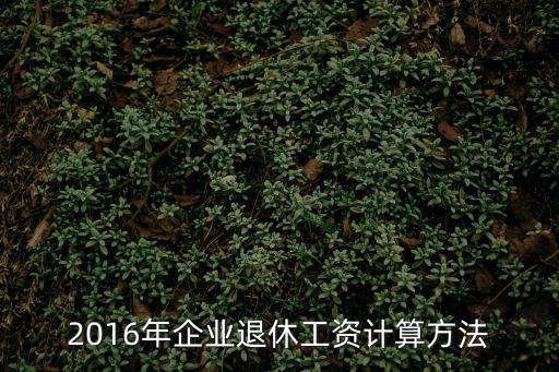 2016年企業退休工資計算方法